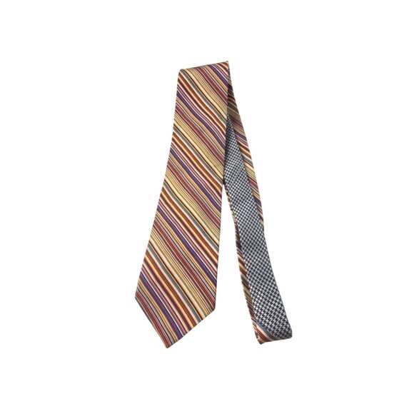 Tommy Hilfiger Silk Tie Multicolor Houndstooth Stripe Preppy Business Office - Picture 2 of 10